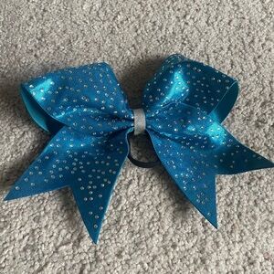 Blue Sparkly Cheer Bow